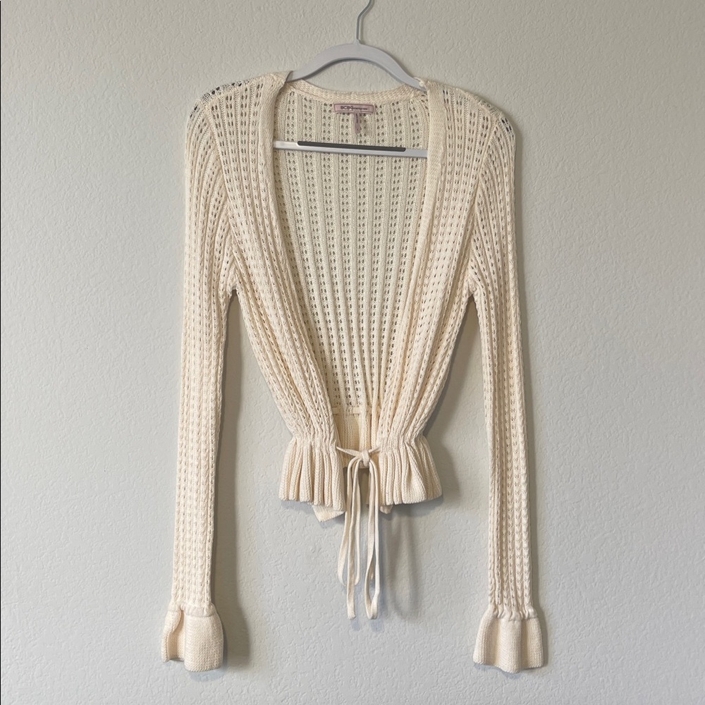 BCBGeneration Cream Open-Front Cardigan Size S, NWOT